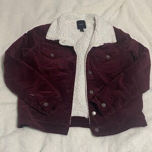 Forever 21 Burgundy Sherpa Jacket